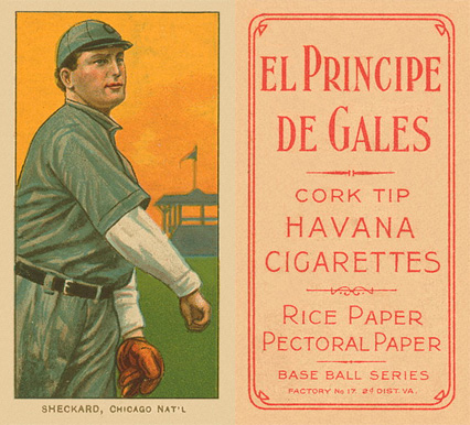 1909 White Borders El Principe De Gales Sheckard, Chicago Nat'L #442 Baseball Card