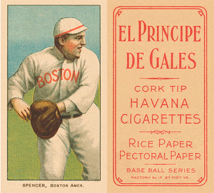 1909 White Borders El Principe De Gales Spencer, Boston Amer. #457 Baseball Card