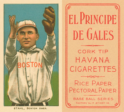1909 White Borders El Principe De Gales Stahl, Boston Amer. #458 Baseball Card