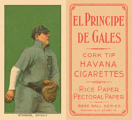 1909 White Borders El Principe De Gales Stanage, Detroit #460 Baseball Card