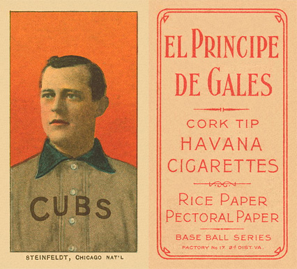 1909 White Borders El Principe De Gales Steinfeldt, Chicago Nat'L #463 Baseball Card