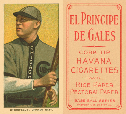 1909 White Borders El Principe De Gales Steinfeldt, Chicago Nat'L #464 Baseball Card