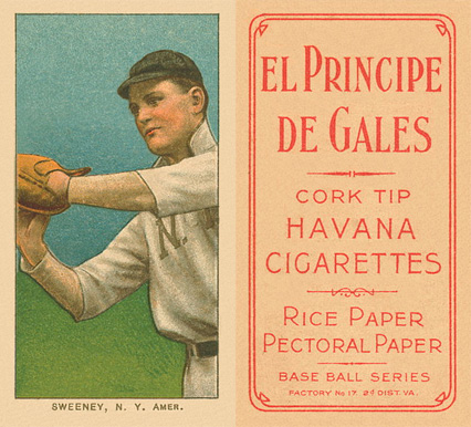 1909 White Borders El Principe De Gales Sweeney, N.Y. Amer. #475 Baseball Card