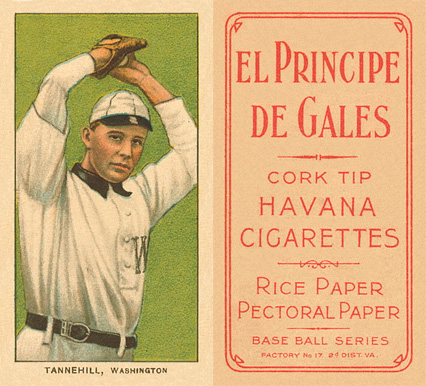 1909 White Borders El Principe De Gales Tannehill, Washington #476 Baseball Card
