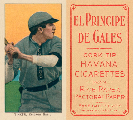1909 White Borders El Principe De Gales Tinker, Chicago Nat'L #485 Baseball Card