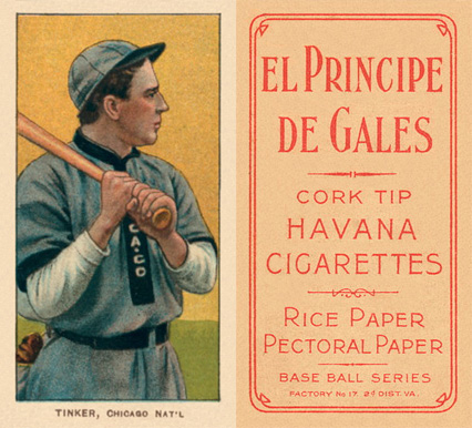 1909 White Borders El Principe De Gales Tinker, Chicago Nat'L #486 Baseball Card