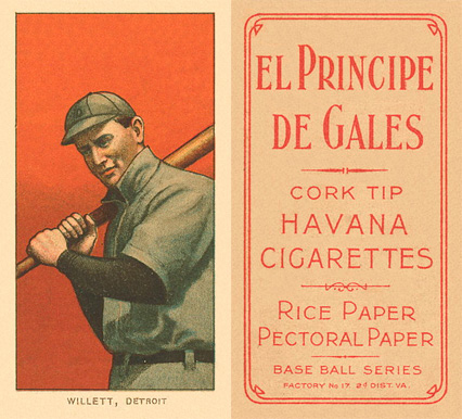 1909 White Borders El Principe De Gales Willett, Detroit #510 Baseball Card