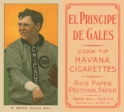 1909 White Borders El Principe De Gales Brown, Chicago Nat'L #57 Baseball Card