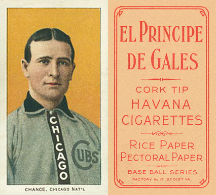 1909 White Borders El Principe De Gales Chance, Chicago Nat'L #79 Baseball Card