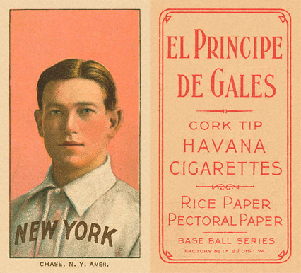 1909 White Borders El Principe De Gales Chase, N.Y. Amer. #84 Baseball Card