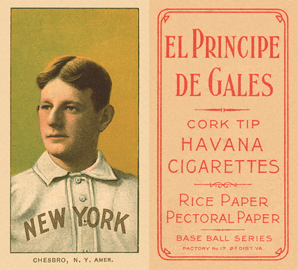 1909 White Borders El Principe De Gales Chesbro, N.Y. Amer. #87 Baseball Card