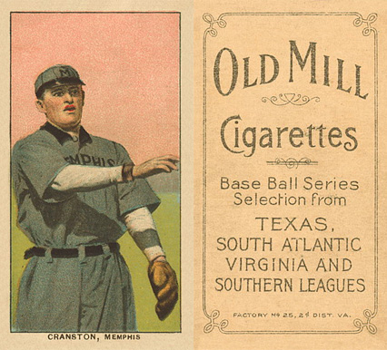 1909 White Borders Old Mill Cranston, Memphis #109 Baseball Card