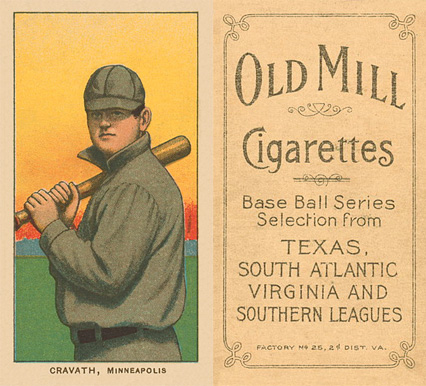 1909 White Borders Old Mill Cravath, Minneapolis #110 Baseball Card