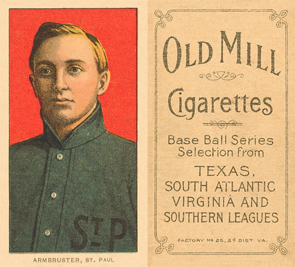 1909 White Borders Old Mill Armbruster, St. paul #12 Baseball Card