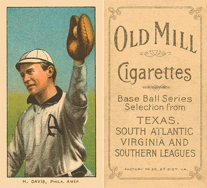 1909 White Borders Old Mill H. Davis, Phila. Amer. #122 Baseball Card