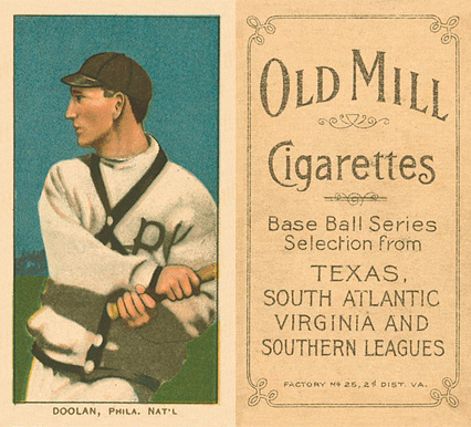 1909 White Borders Old Mill Doolan, Phila. Nat'L #138 Baseball Card