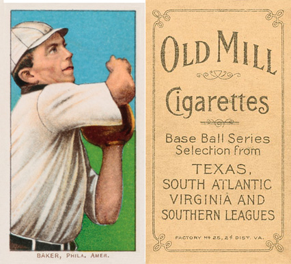 1909 White Borders Old Mill Baker, Phila. Amer. #15 Baseball Card