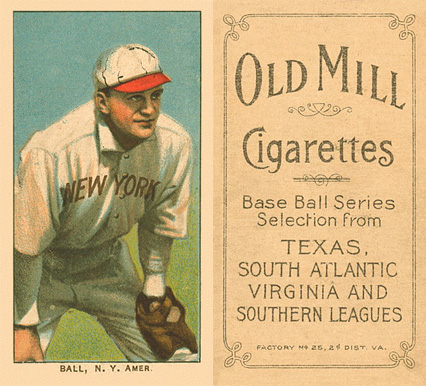 1909 White Borders Old Mill Ball, N.Y. Amer. #16 Baseball Card