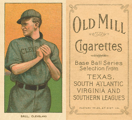 1909 White Borders Old Mill Ball, Cleveland #17 Baseball Card