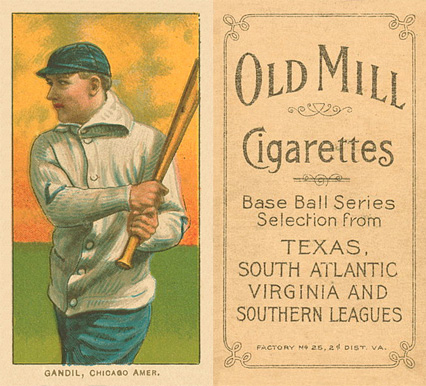 1909 White Borders Old Mill Gandil, Chicago Amer. #183 Baseball Card