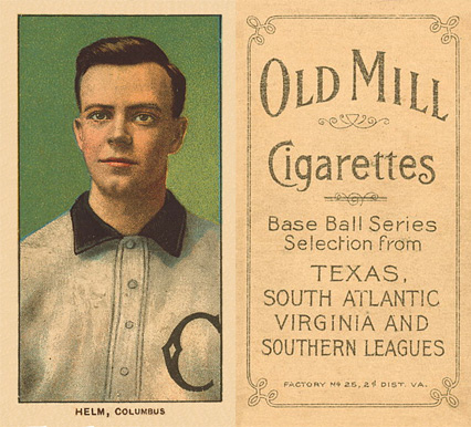 1909 White Borders Old Mill Helm, Columbus #208 Baseball Card