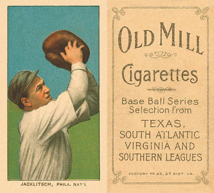 1909 White Borders Old Mill Jacklitsch, Phila. Nat'L #230 Baseball Card