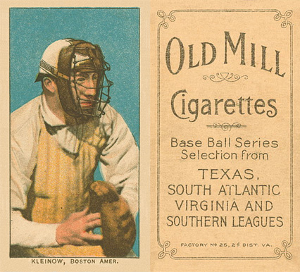 1909 White Borders Old Mill Kleinow, Boston Amer. #255 Baseball Card
