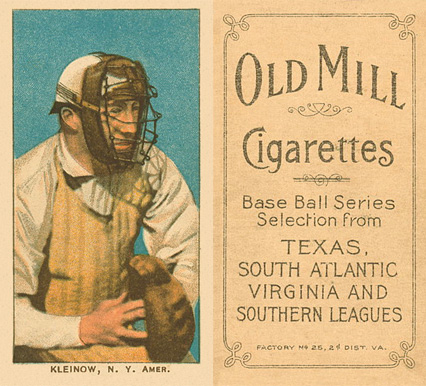 1909 White Borders Old Mill Kleinow, N.Y. Amer. #256 Baseball Card