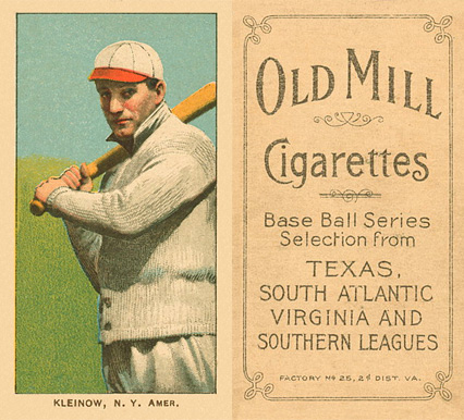 1909 White Borders Old Mill Kleinow, N.Y. Amer. #257 Baseball Card