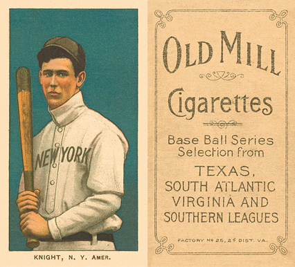 1909 White Borders Old Mill Knight, N.Y. Amer. #261 Baseball Card