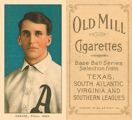 1909 White Borders Old Mill Krause, Phila. Amer. #265 Baseball Card