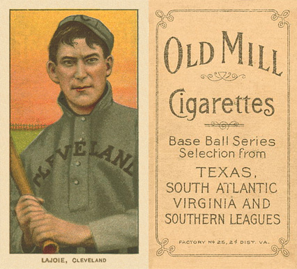 1909 White Borders Old Mill Lajoie, CLeveland #271 Baseball Card