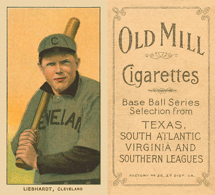 1909 White Borders Old Mill Liebhardt, CLeveland #285 Baseball Card
