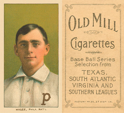 1909 White Borders Old Mill Magee, Phil. Nat'L #296 Baseball Card