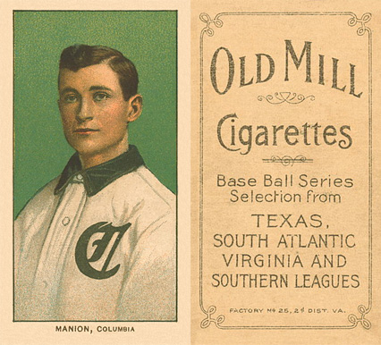 1909 White Borders Old Mill Manion, Columbia #300 Baseball Card
