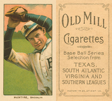 1909 White Borders Old Mill McIntyre, Brooklyn #324 Baseball Card