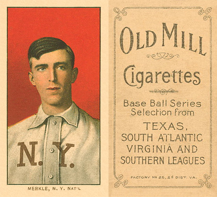 1909 White Borders Old Mill Merkle, N.Y. Nat'L #330 Baseball Card