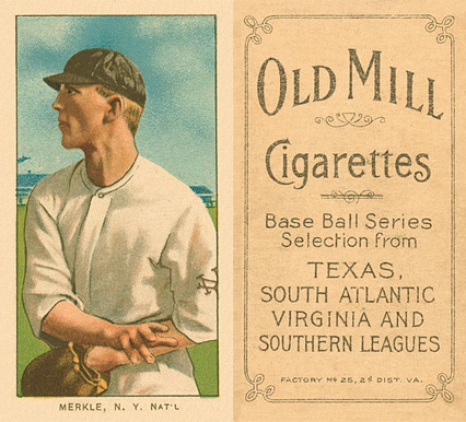 1909 White Borders Old Mill Merkle, N.Y. Nat'L #331 Baseball Card