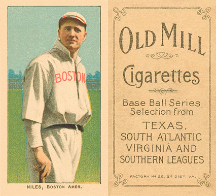 1909 White Borders Old Mill Niles, Boston Amer. #360 Baseball Card
