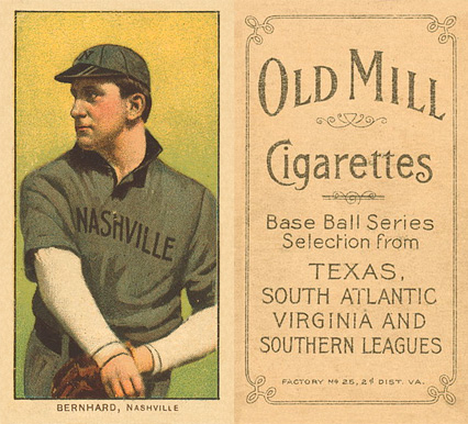 1909 White Borders Old Mill Bernhard, Nashville #38 Baseball Card