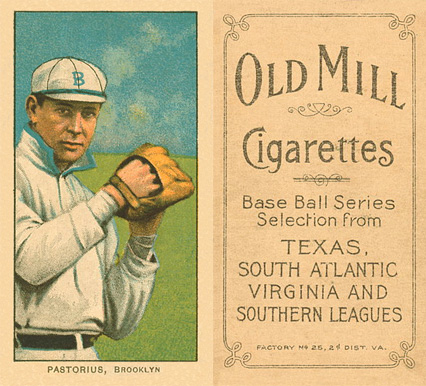 1909 White Borders Old Mill Pastorius, Brooklyn #380 Baseball Card
