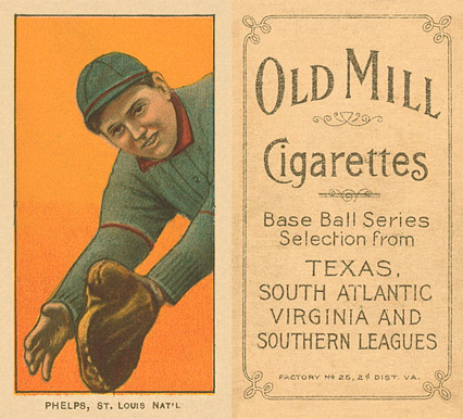 1909 White Borders Old Mill Phelps, St. Louis Nat'L #392 Baseball Card