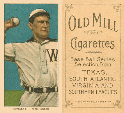 1909 White Borders Old Mill Schaefer, Washington #421 Baseball Card