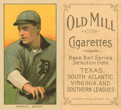 1909 White Borders Old Mill Schmidt, Detroit #428 Baseball Card