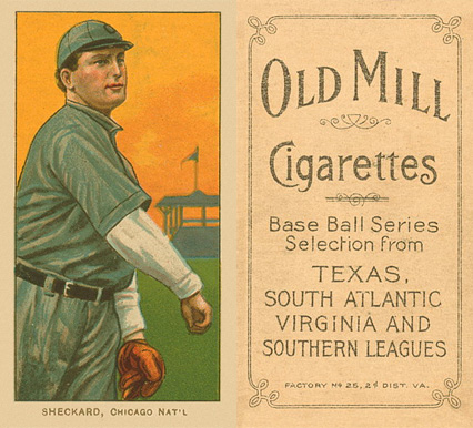 1909 White Borders Old Mill Sheckard, Chicago Nat'L #442 Baseball Card