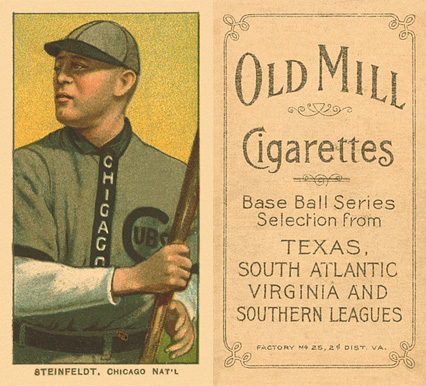1909 White Borders Old Mill Steinfeldt, Chicago Nat'L #464 Baseball Card