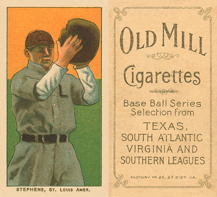 1909 White Borders Old Mill Stephens, St. Louis Amer. #465 Baseball Card