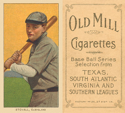 1909 White Borders Old Mill Stovall, Cleveland #467 Baseball Card