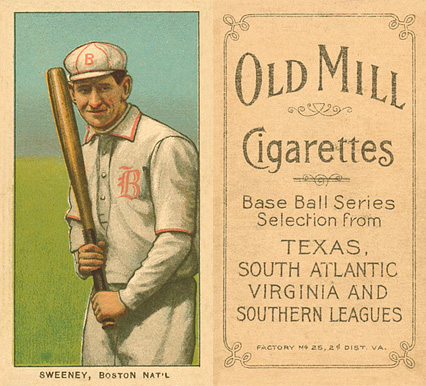 1909 White Borders Old Mill Sweeney Boston Nat'L #474 Baseball Card
