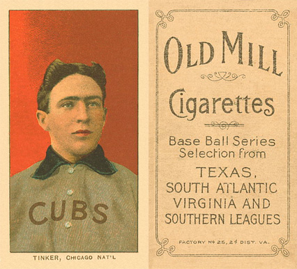 1909 White Borders Old Mill Tinker, Chicago Nat'L #488 Baseball Card